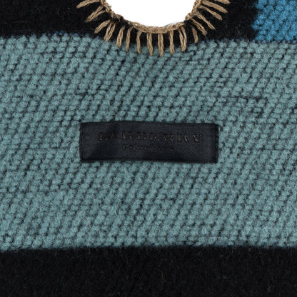 Burberry Cashmere Wool Mega Check Cape Scarf Blue 2 of 3