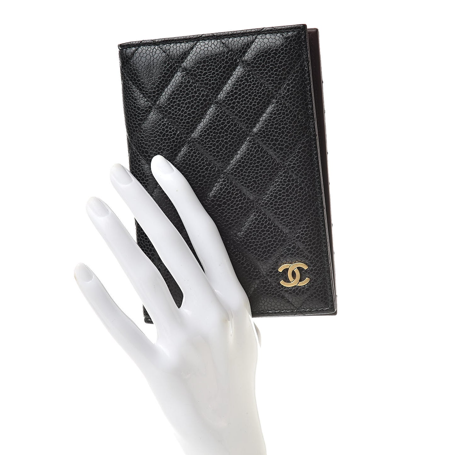 Caviar Quilted Passport Holder Black
