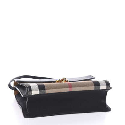 Burberry Derby Calfskin House Check Small Macken Crossbody Bag Black 3 of 10