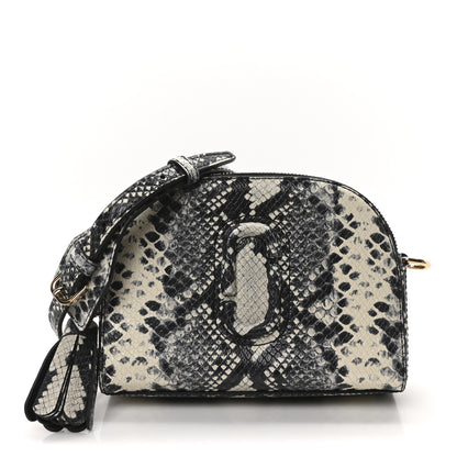 Marc Jacobs Calfskin Snakeskin Embossed Shutter Camera Crossbody Bag Black White 1 of 10