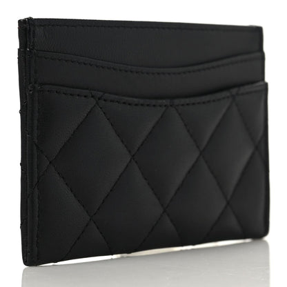 Chanel Lambskin Glitter Quilted Card Holder Black 3 of 7