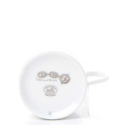 Hermes Porcelain Platinum Chaine d'Ancre Tea Cup and Saucer Set of 2 6 of 8