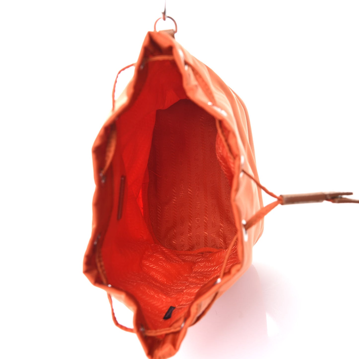 Saffiano Tessuto Nylon Bucket Wristlet Orange