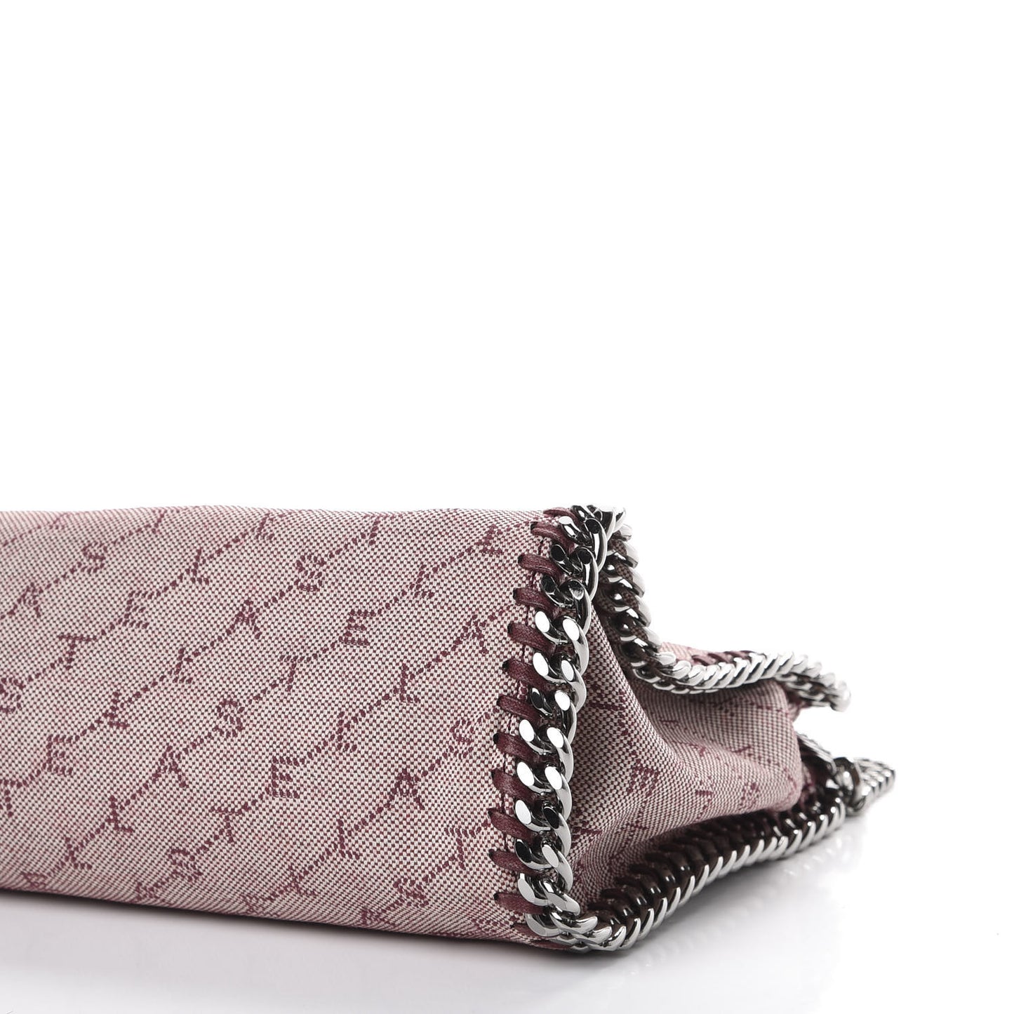 Denim Logo Mini Falabella Tote Burgundy