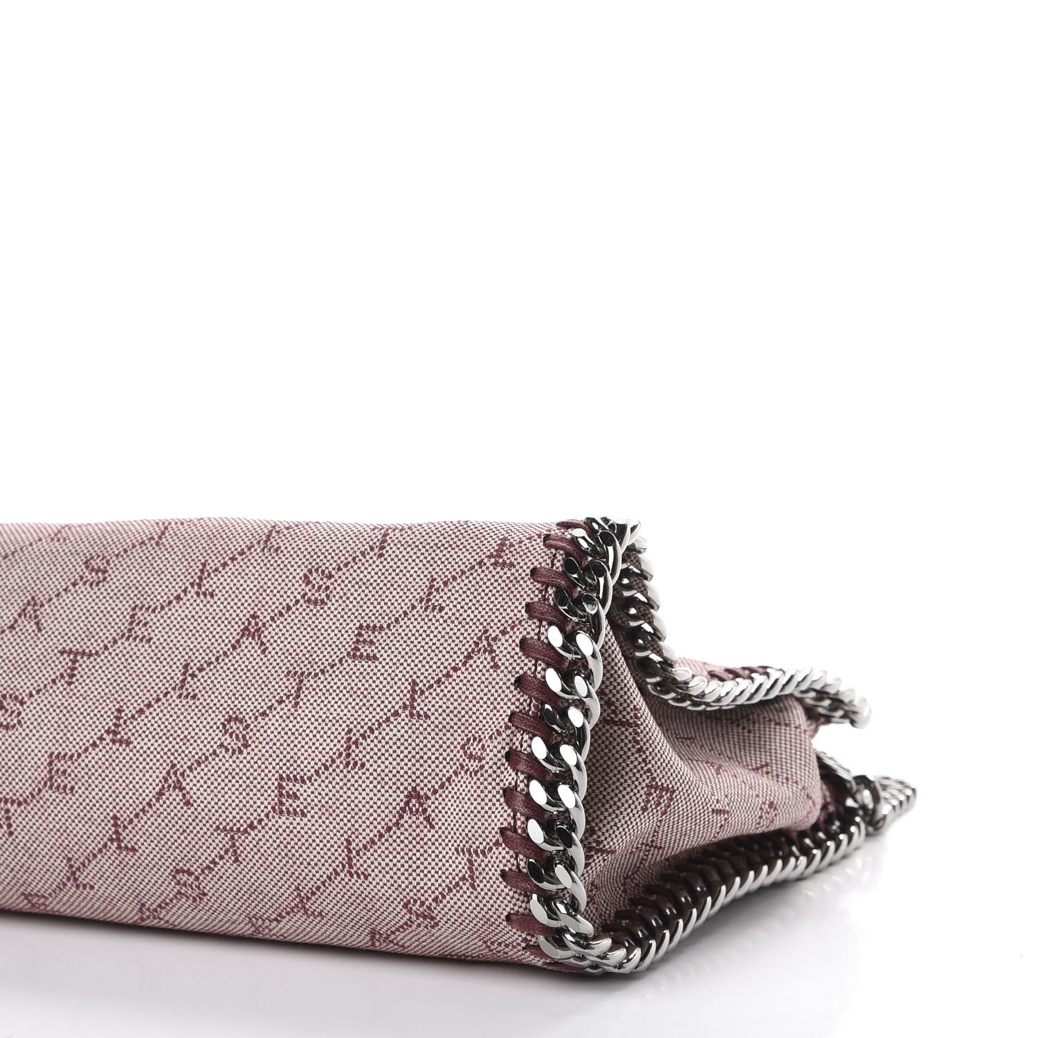 Stella McCartney Denim Logo Mini Falabella Tote Burgundy 6 of 8