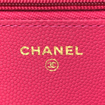 Chanel Caviar Quilted Wallet On Chain WOC Fuchsia 6 of 10