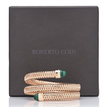 Roberto Coin 18K Rose Gold Diamond Malachite Primavera Coil Bracelet 5 of 5