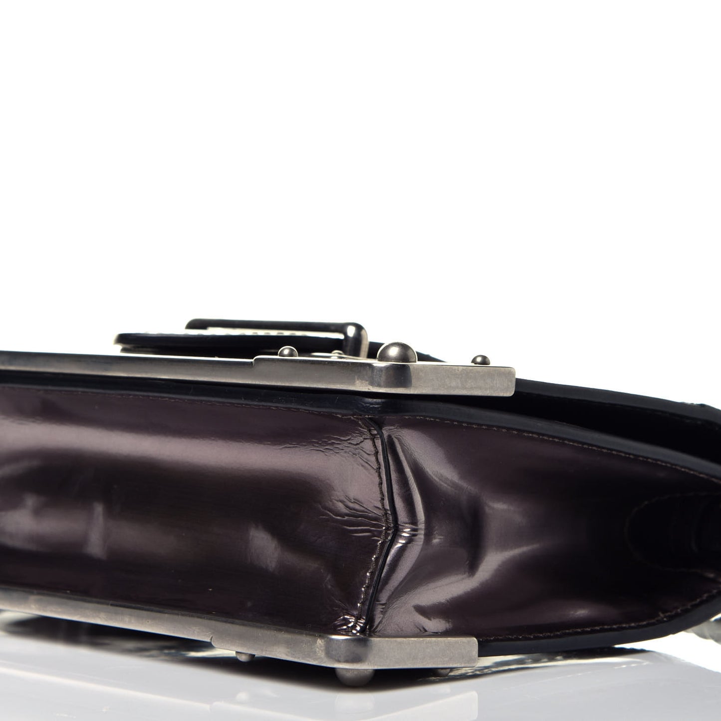 Metallic Vitello Saffiano Cahier Bag Ferro Black