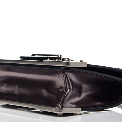 Prada Metallic Vitello Saffiano Cahier Bag Ferro Black 8 of 8