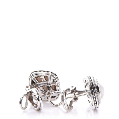 David Yurman Sterling White Agate 11mm Albion Earrings 4 of 6