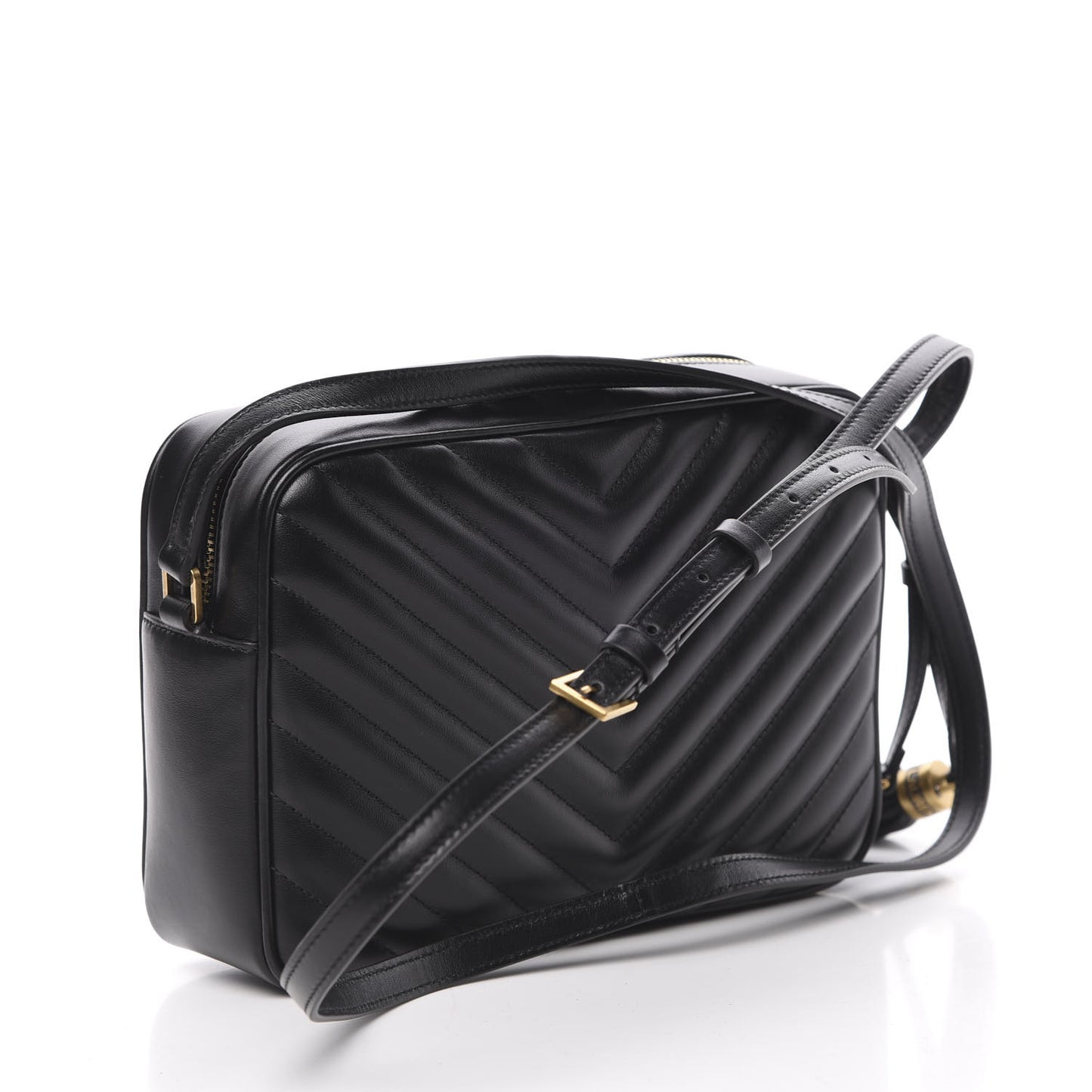 Calfskin Matelasse Monogram Lou Camera Bag Black