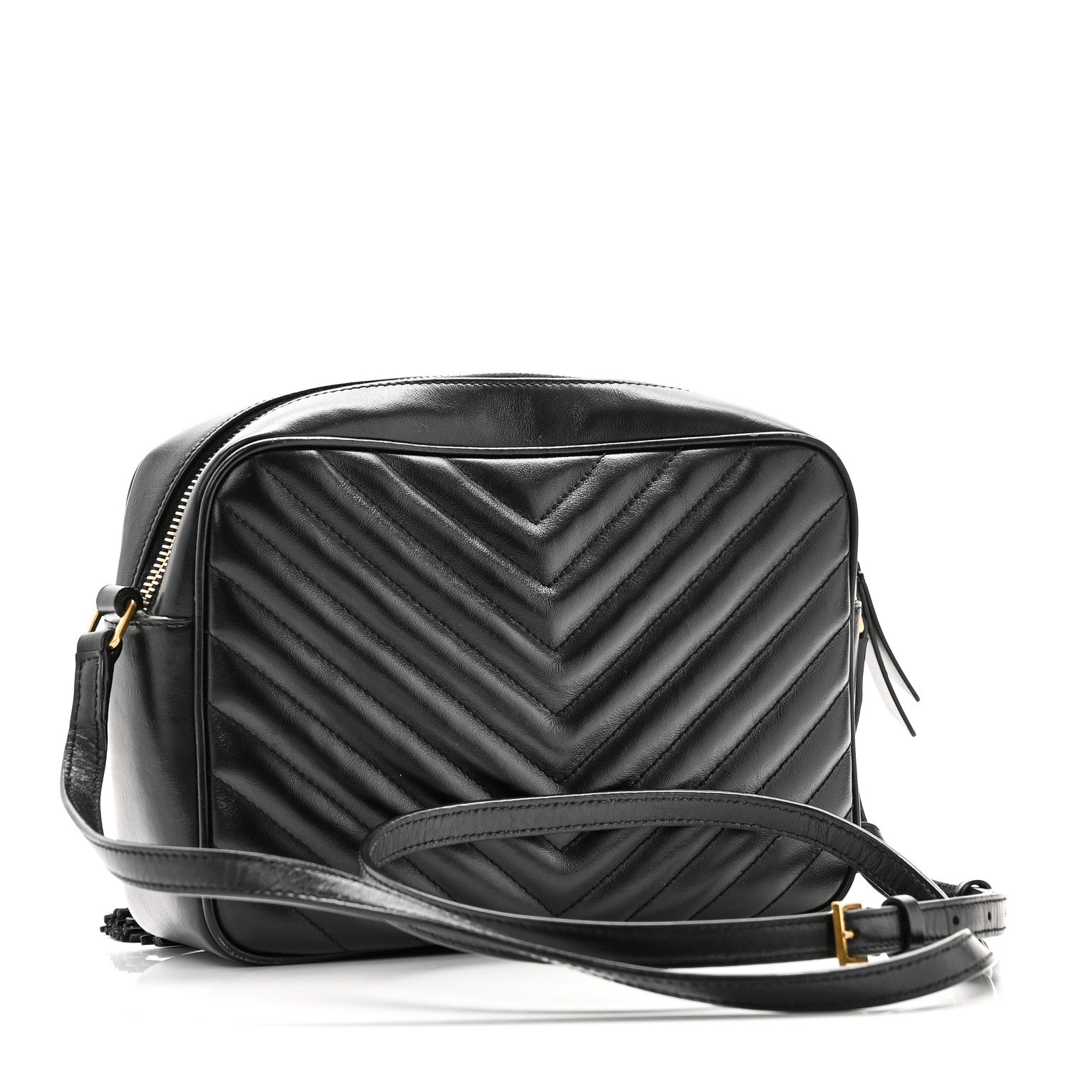 Saint Laurent Calfskin Matelasse Monogram Lou Camera Bag Black 3 of 11