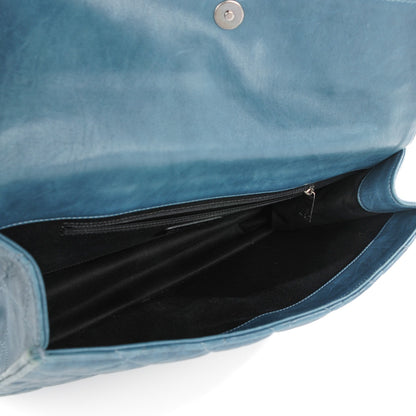Chanel Washed Lambskin Quilted Maxi Take Away Flap Turquoise 8 of 8