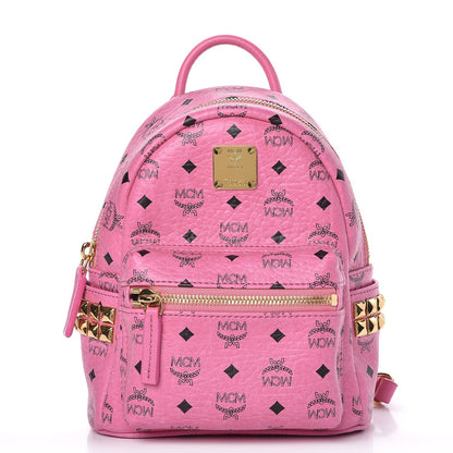 MCM Visetos Side Stud X-Mini Stark Backpack Pink 1 of 13
