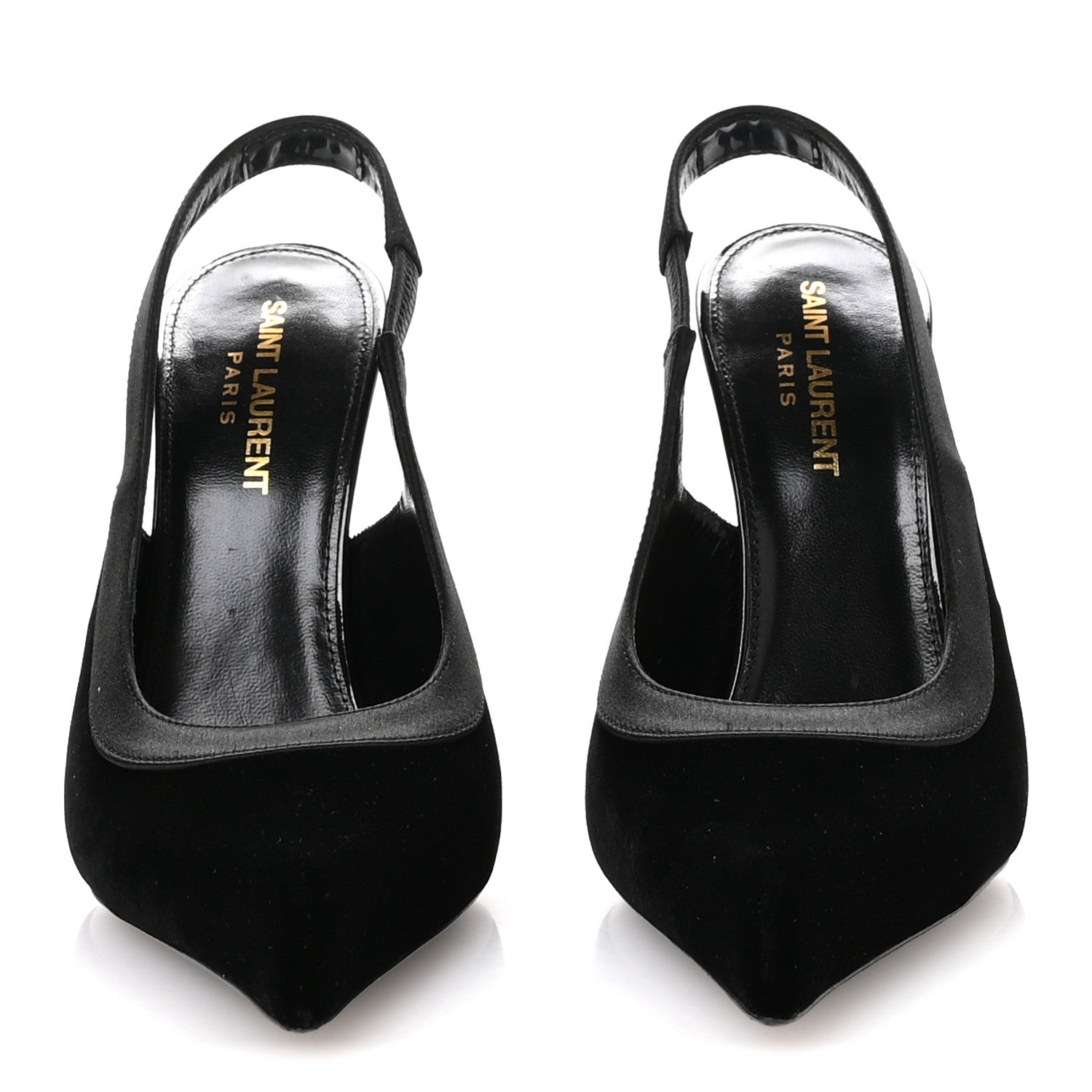 Saint Laurent Velluto Master Raso Regale Victoire 115 Slingback Pumps 36.5 Black 3 of 9