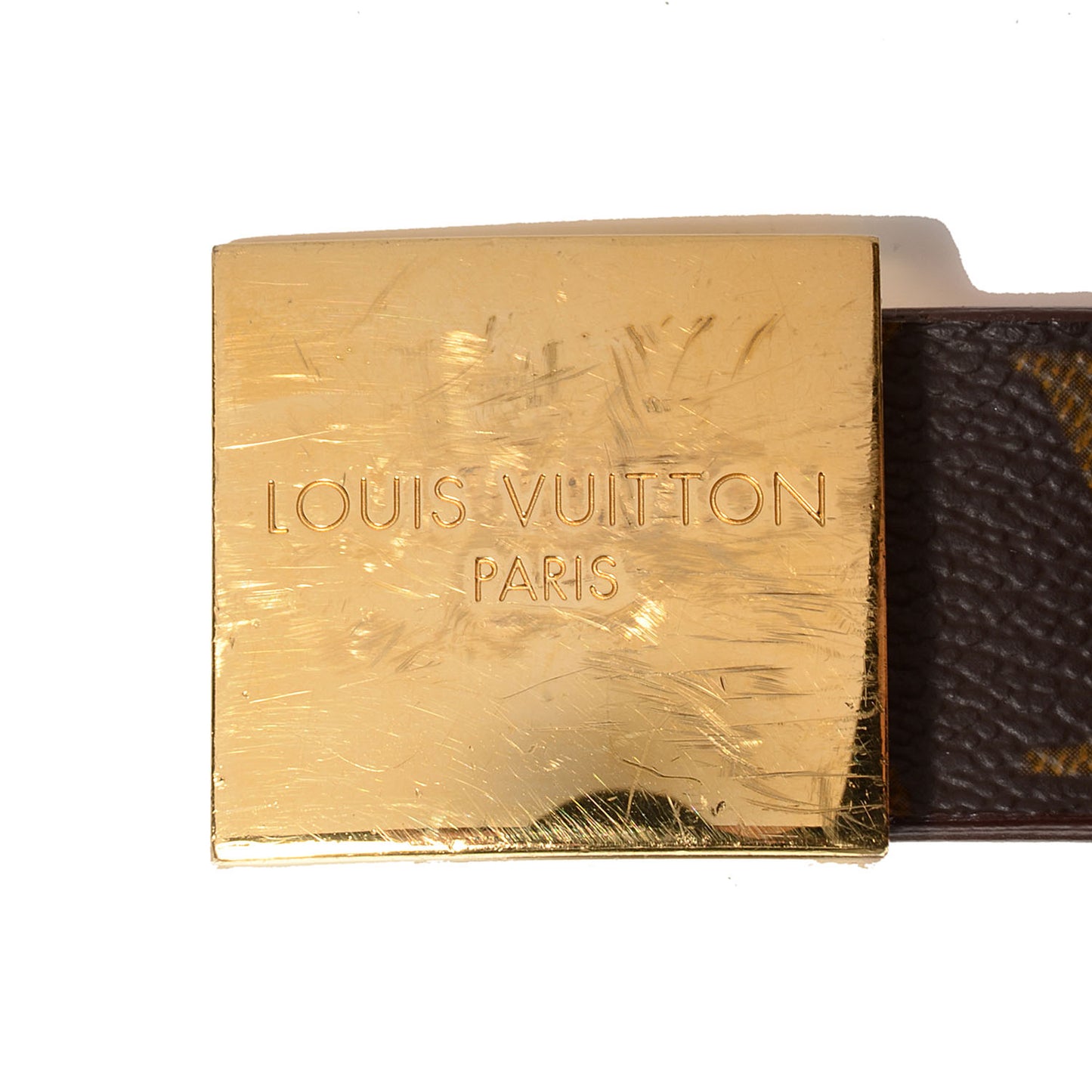 Monogram Ceinture Belt w Gold Buckle 85 34