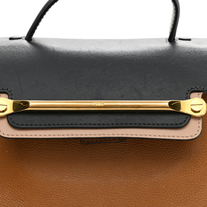 Chloe Calfskin Medium Clare Top Handle Bag Tan Black 8 of 21