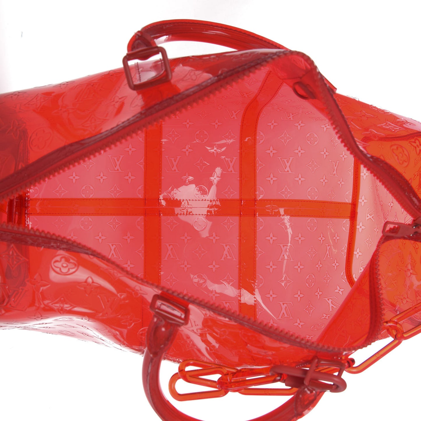 PVC Monogram Keepall Bandouliere 50 Grenadine Red
