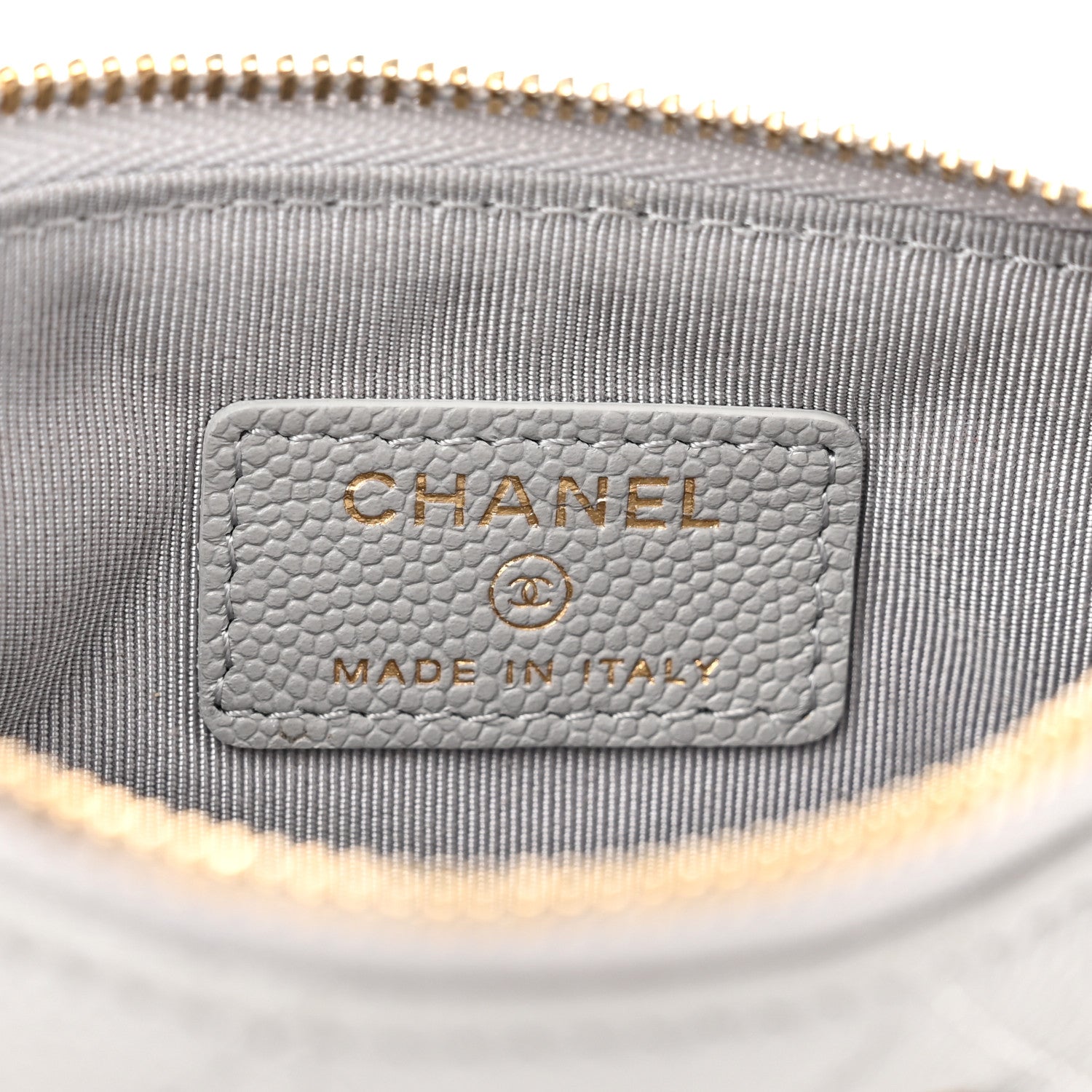 Chanel Caviar Quilted Small Cosmetic Case Grey 6 of 8