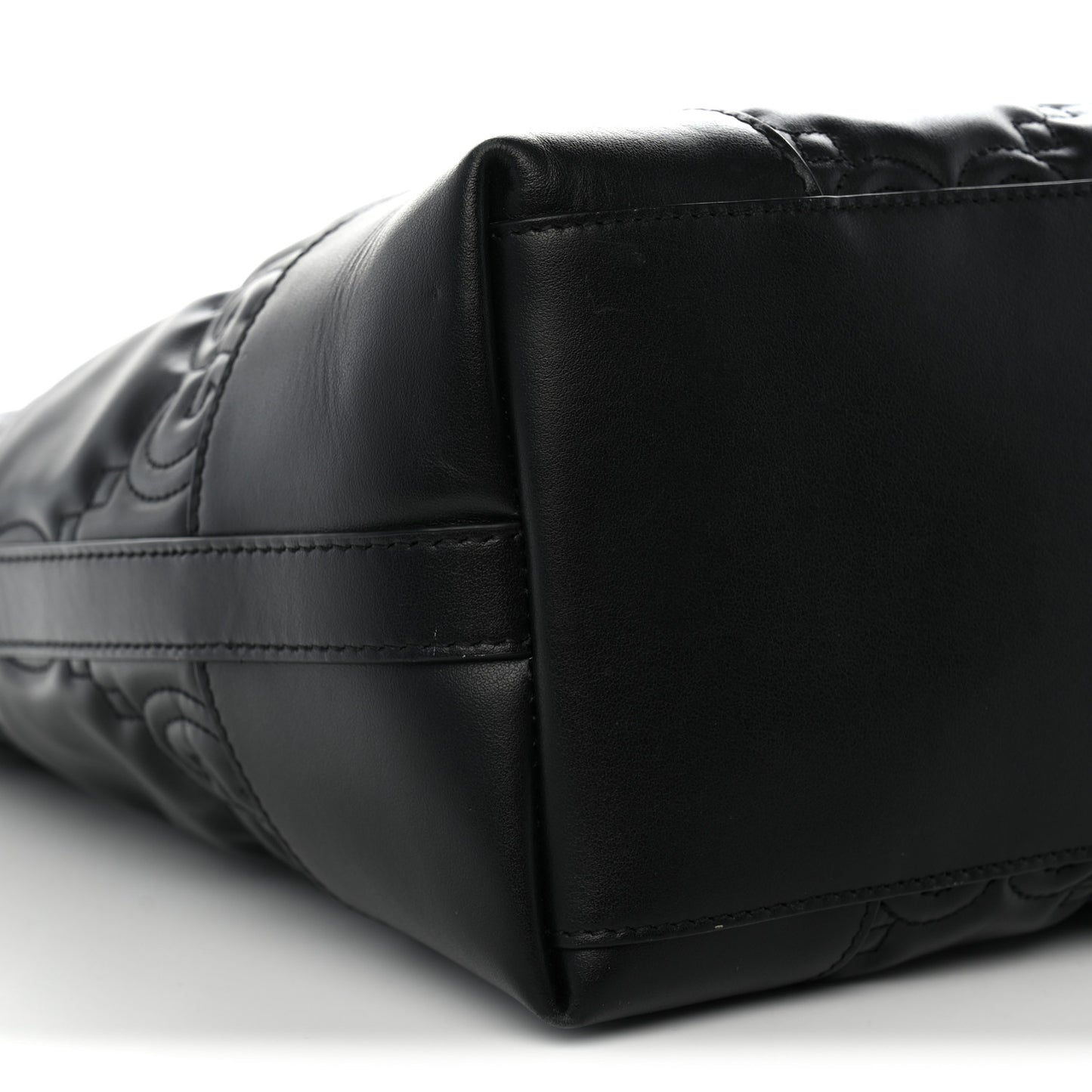 Calfskin GG Matelasse Medium Ophidia Shopping Tote Black