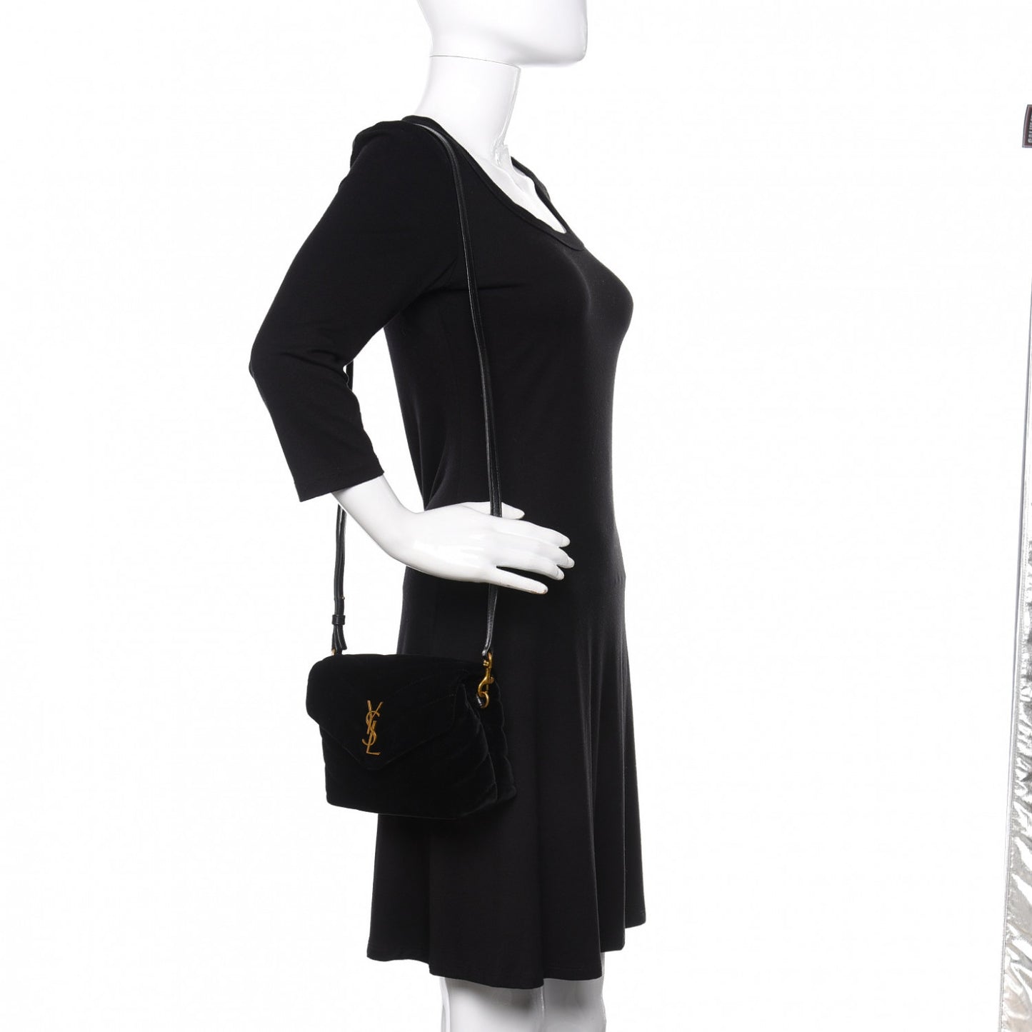Velvet Y Quilted Monogram Toy Loulou Chain Satchel French Black