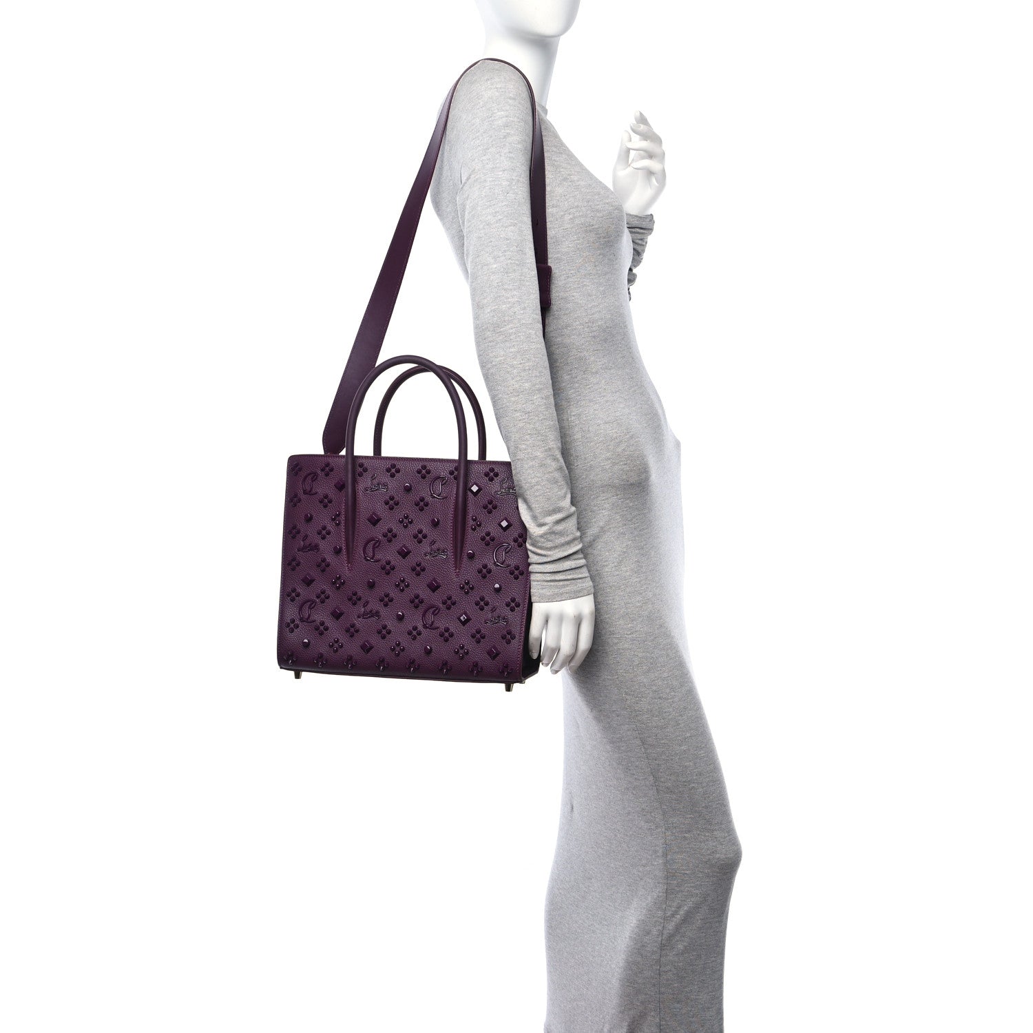 Christian Louboutin Calfskin Spikes Loubinthesky Medium Paloma Merlot 2 of 10