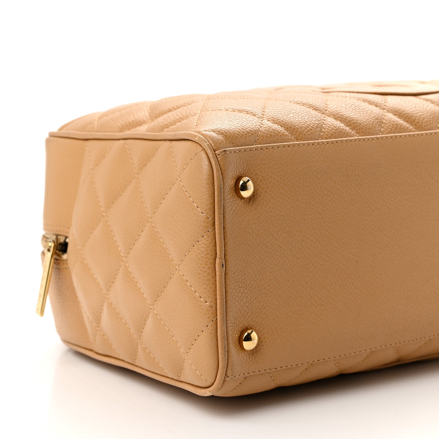 Chanel Caviar Quilted Large Bowler Bag Beige 9 of 12