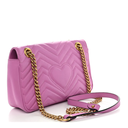Gucci Calfskin Matelasse Small GG Marmont Shoulder Bag Candy Mousse 3 of 11