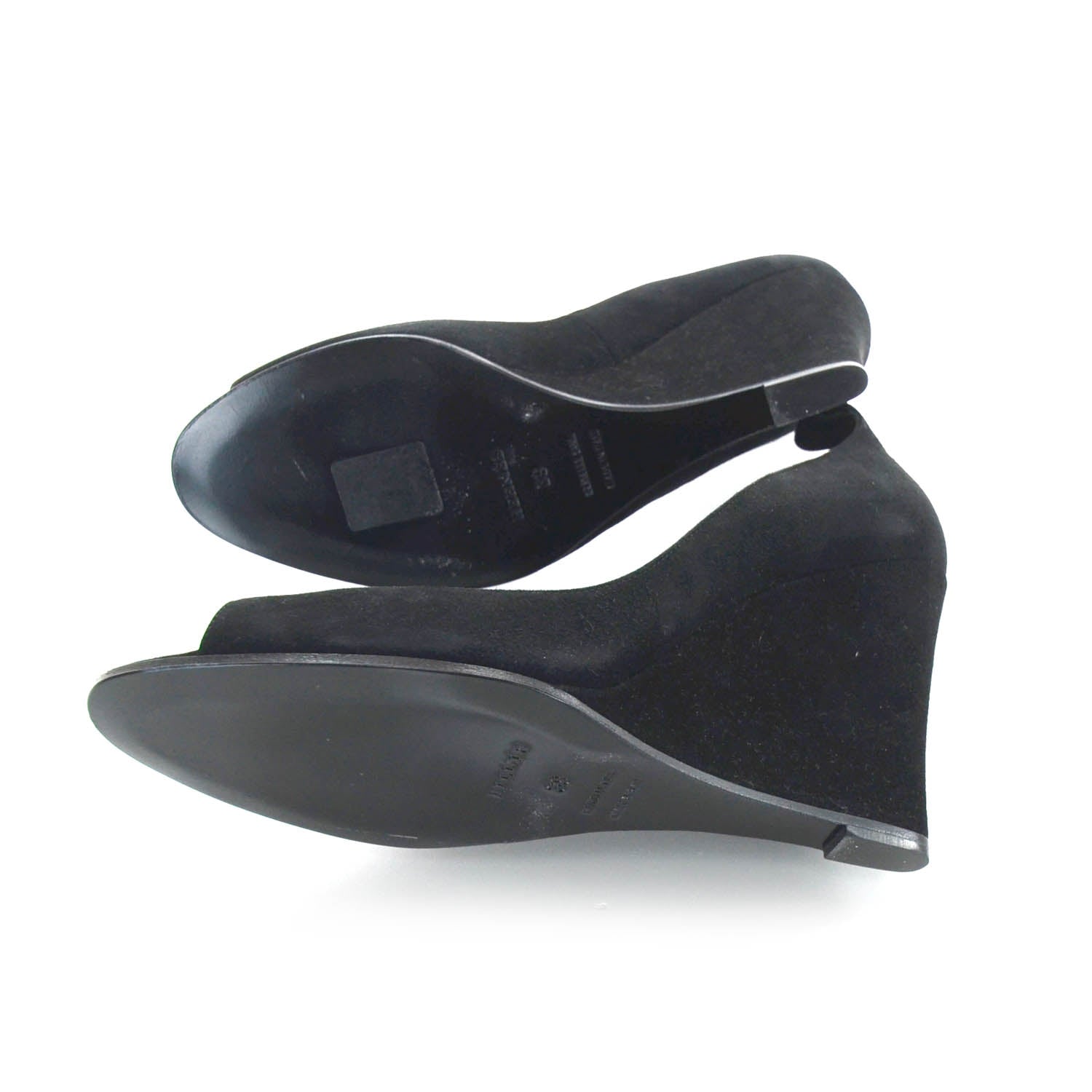 Hermes Veau Doblis Suede Wedges 39 Black 4 of 13