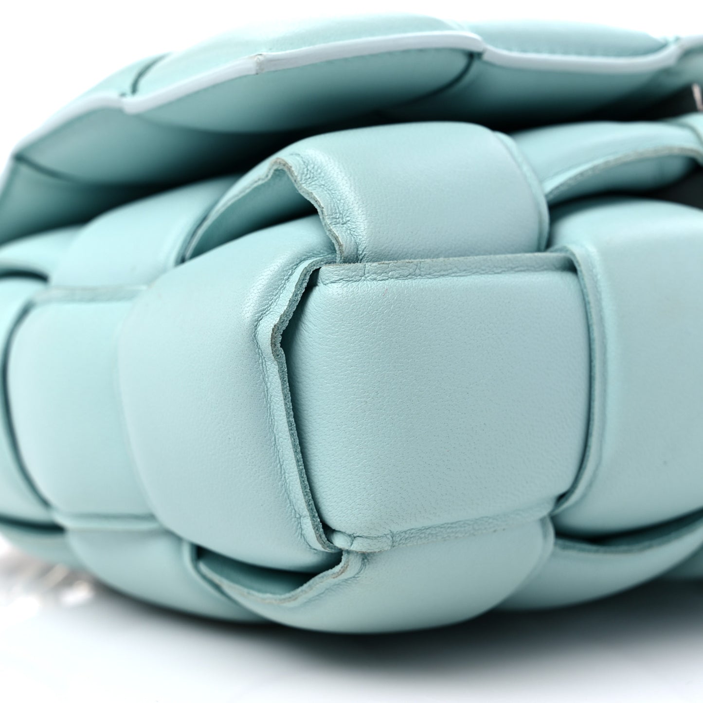 Lambskin Maxi Intreccio Padded Chain Cassette Crossbody Bag Spearmint