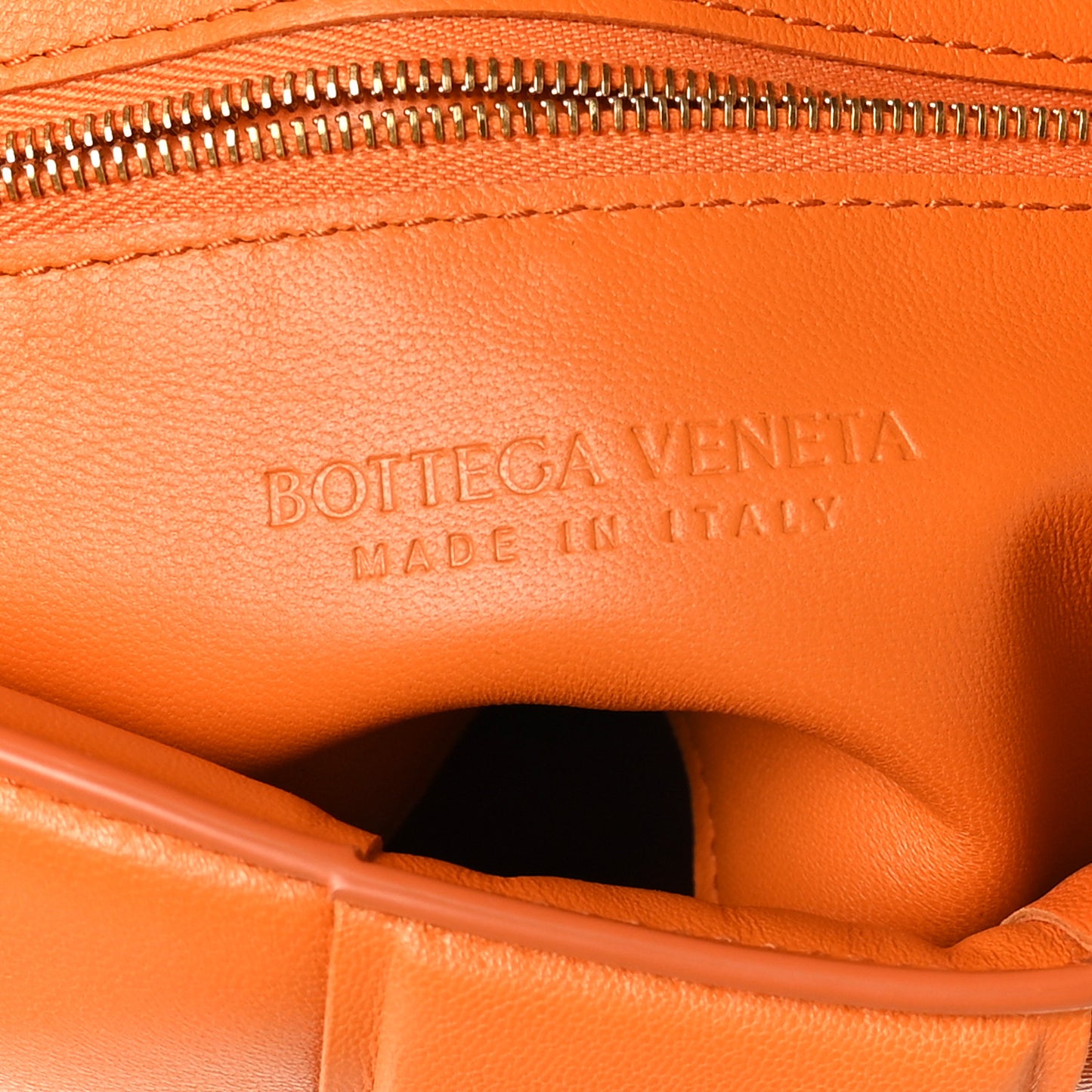 Nappa Maxi Intreccio Padded Cassette Crossbody Bag Orange