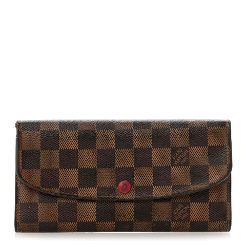 Damier Ebene Emilie Wallet Red