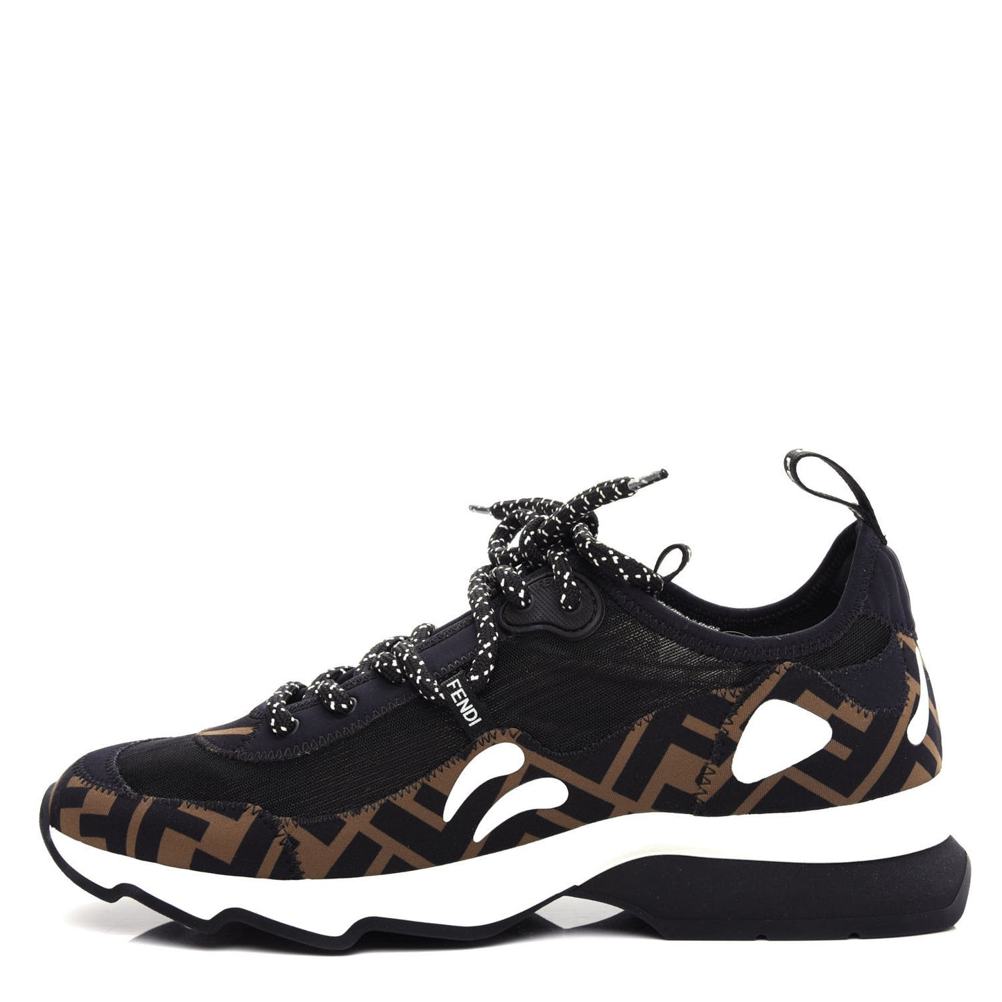 Technical Mesh Lycra FFreedom Patchwork Sneakers 38.5 Black Tobacco