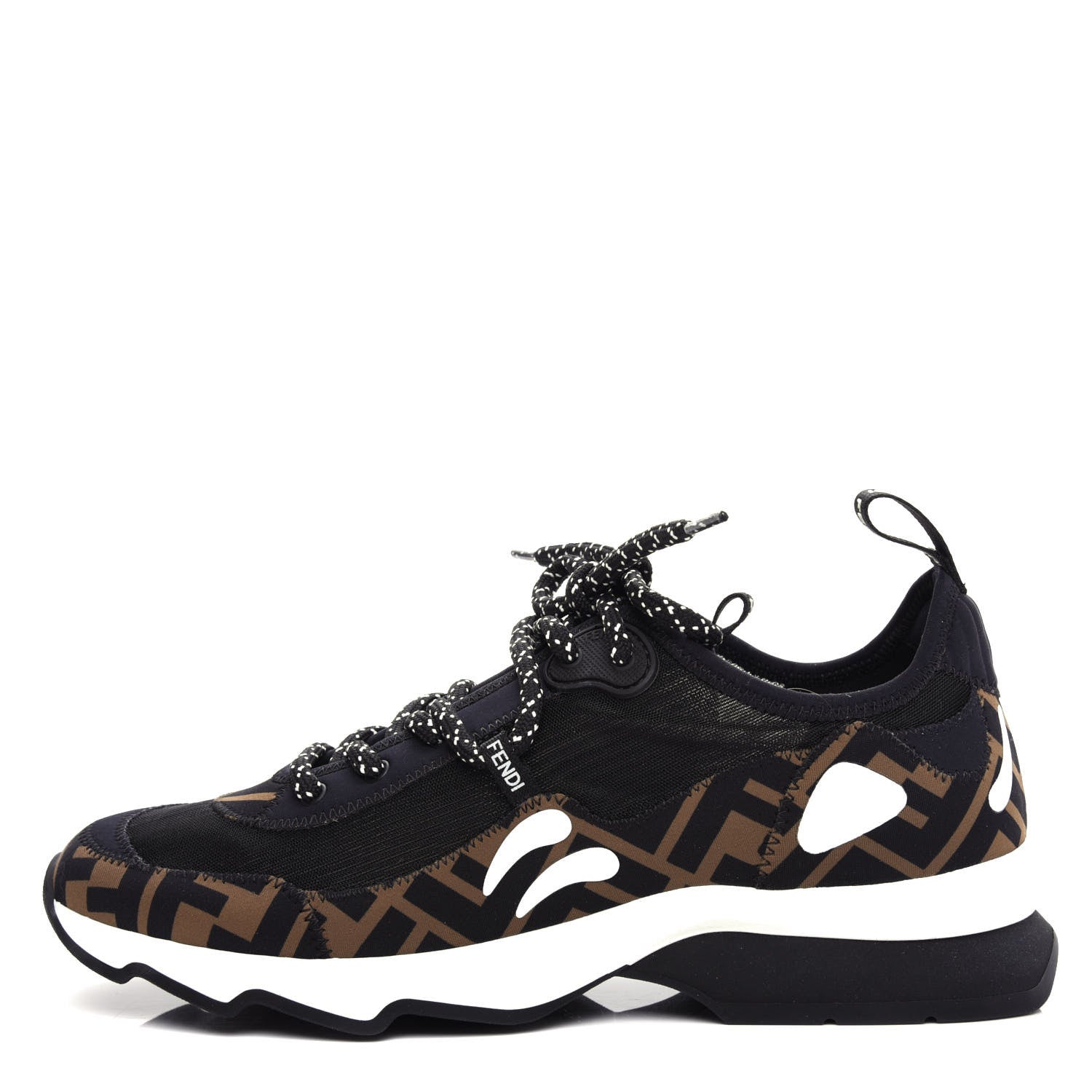 Fendi Technical Mesh Lycra FFreedom Patchwork Sneakers 38.5 Black Tobacco 1 of 11