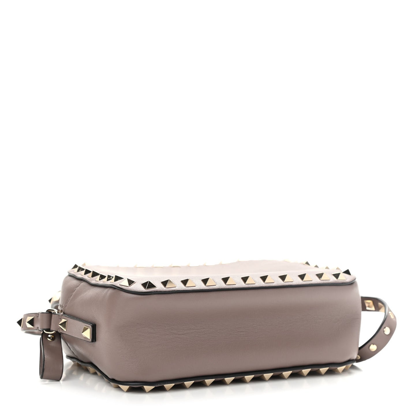 Calfskin Rockstud Camera Crossbody Bag Poudre