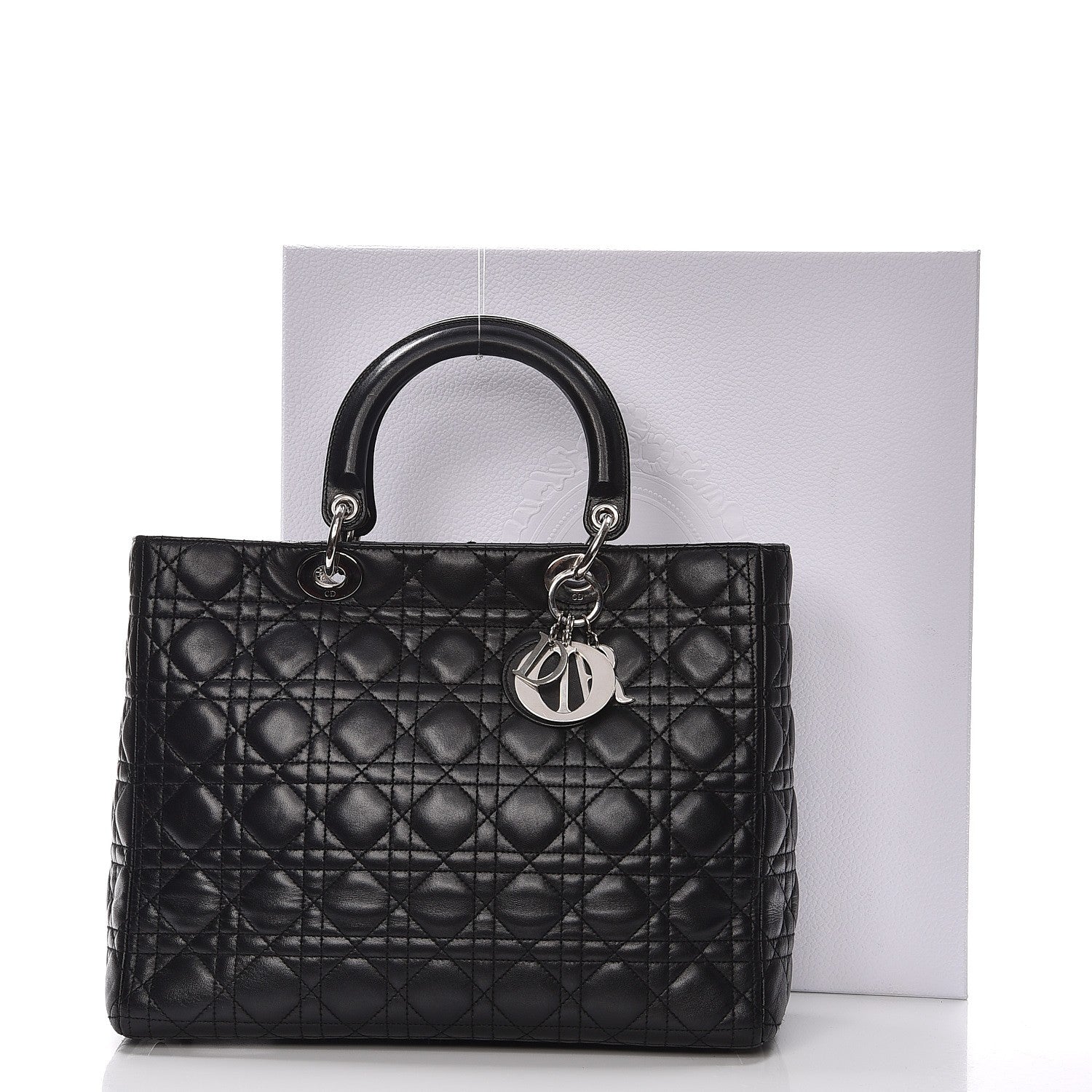 Christian Dior Lambskin Cannage Large Lady Dior Black 11 of 18