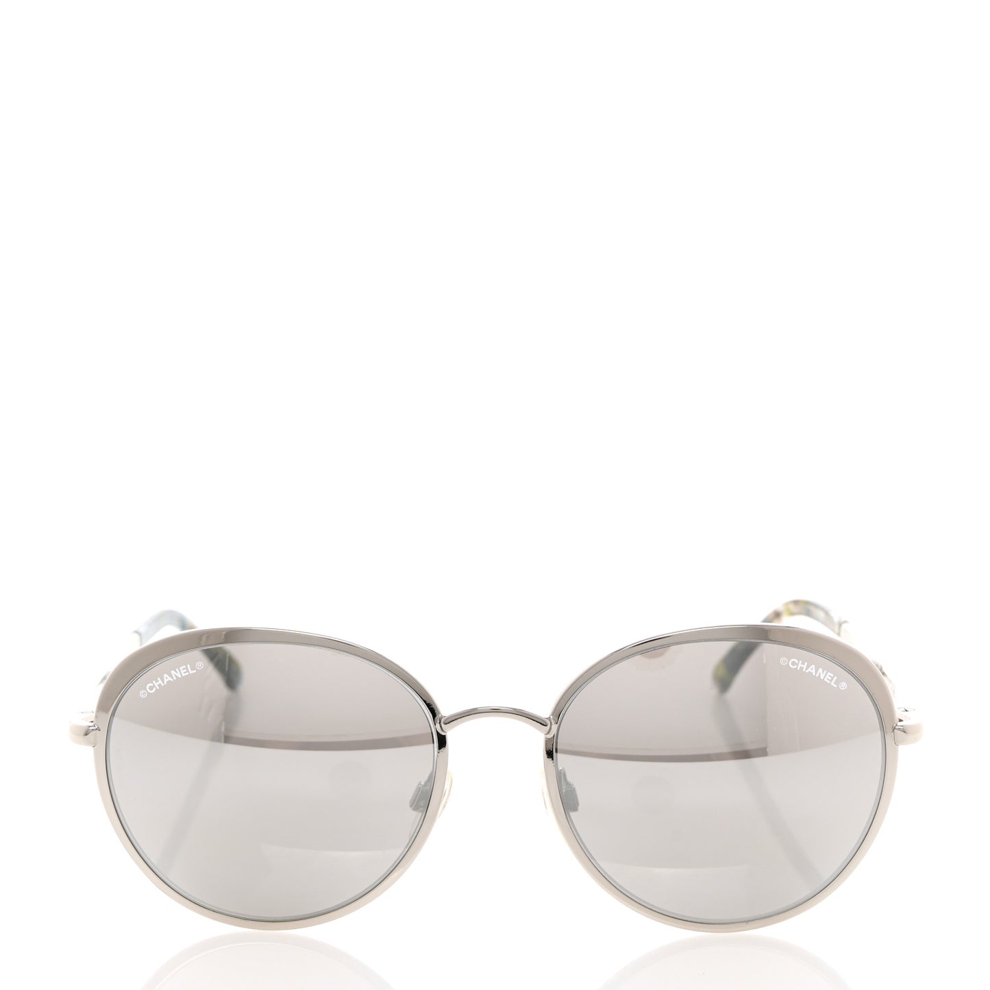 Round Spring Sunglasses 4206 Black Silver