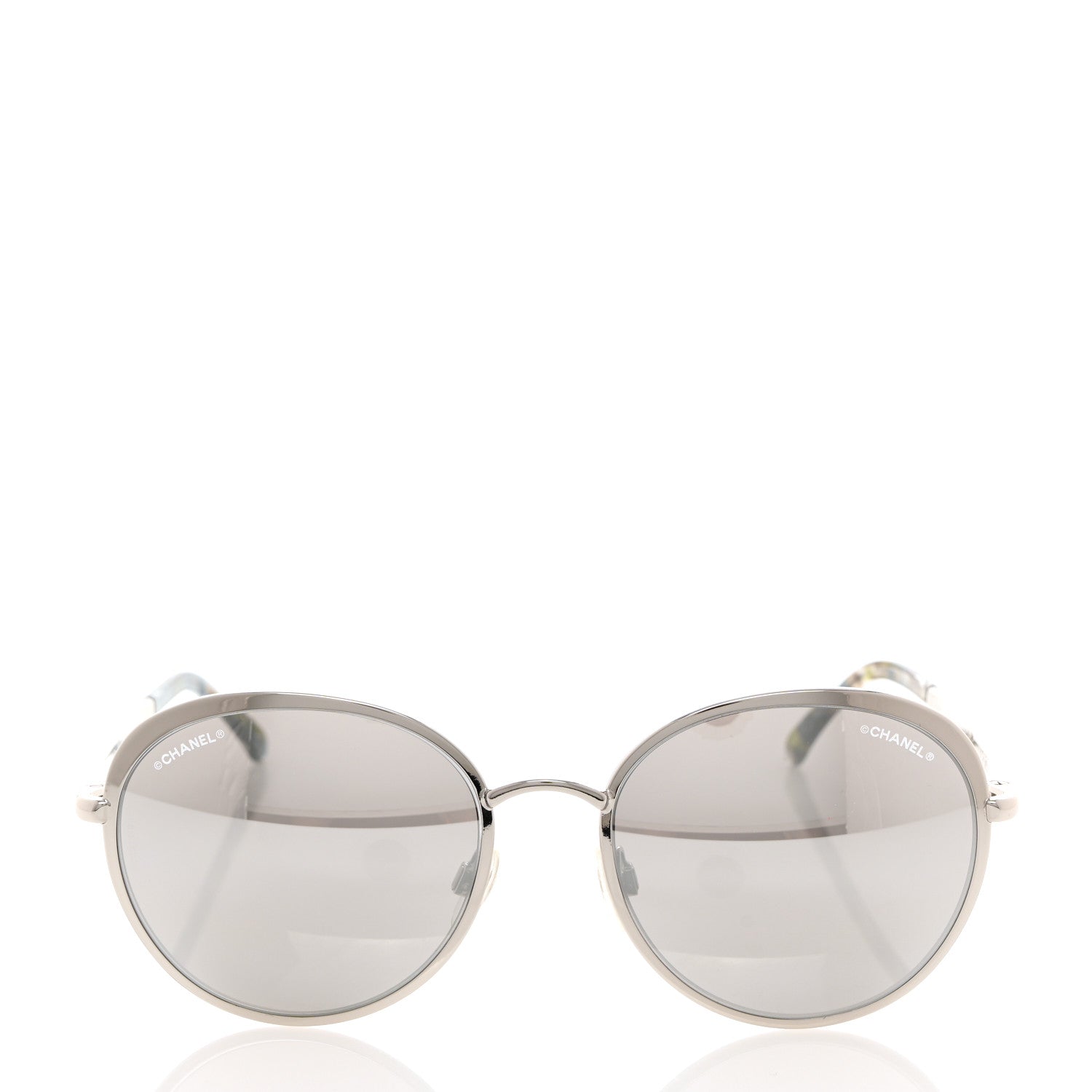 Chanel Round Spring Sunglasses 4206 Black Silver 2 of 8