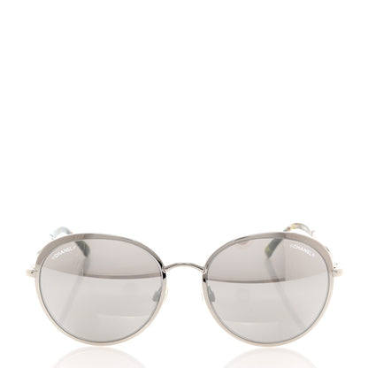 Chanel Round Spring Sunglasses 4206 Black Silver 2 of 8