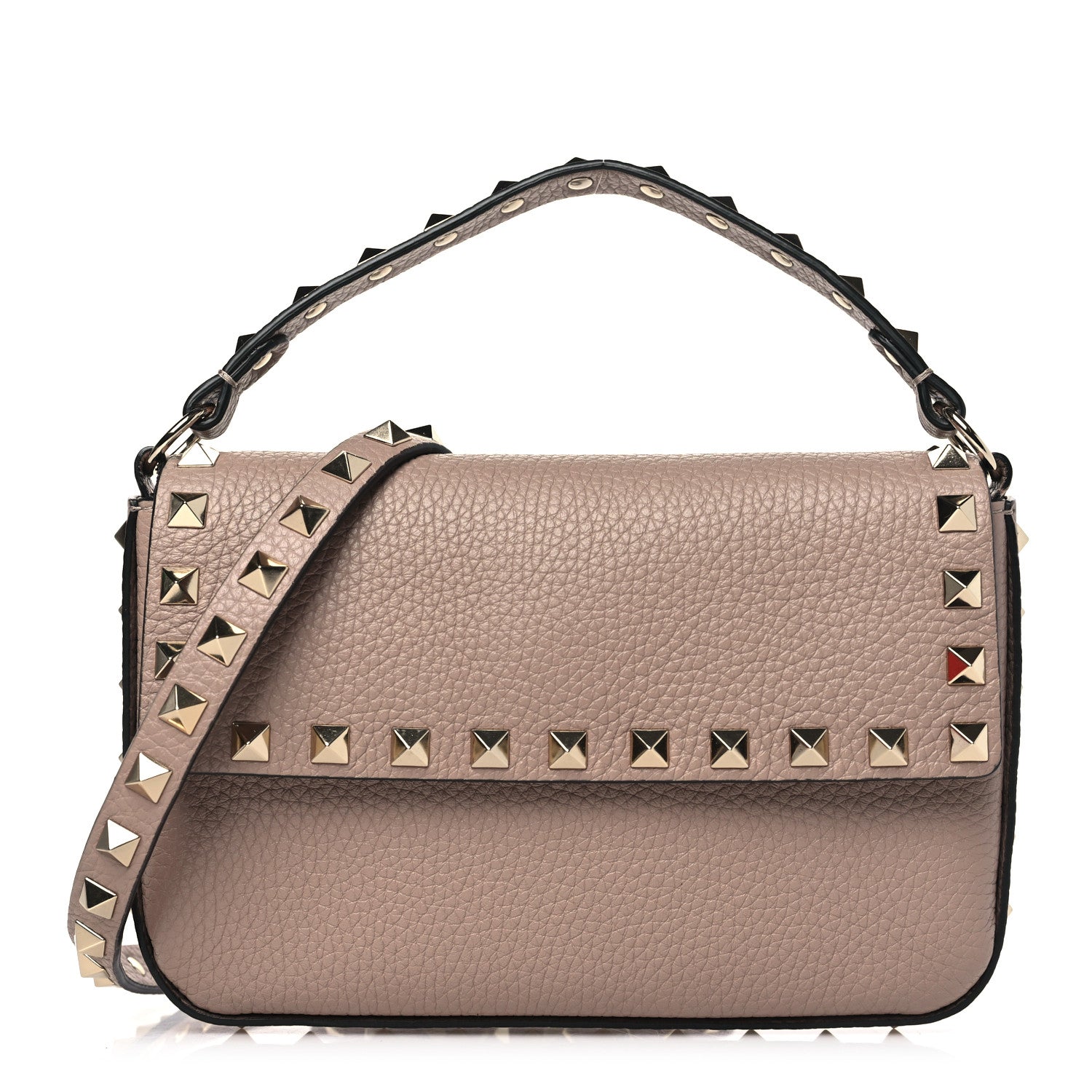 Valentino Garavani Grainy Calfskin Rockstud Crossbody Pouch Poudre 1 of 10
