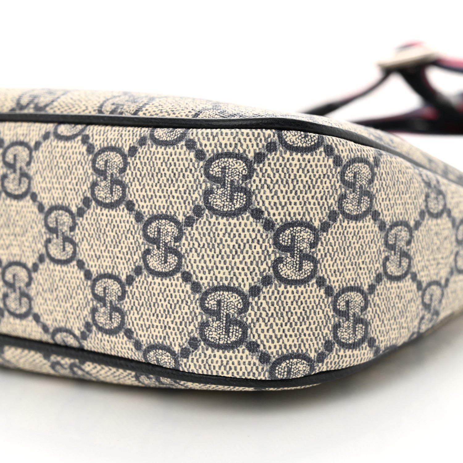 Gucci GG Supreme Monogram Textured Dollar Calfskin Web Small Ophidia GG Handbag Beige Blue 10 of 13