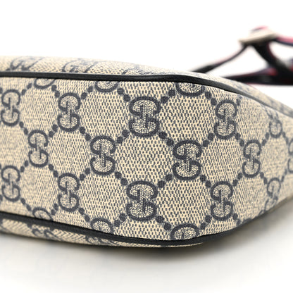 Gucci GG Supreme Monogram Textured Dollar Calfskin Web Small Ophidia GG Handbag Beige Blue 10 of 13