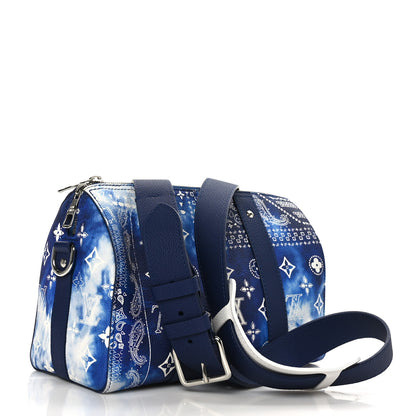 Louis Vuitton Cowhide Monogram Bandana City Keepall Blue 4 of 10