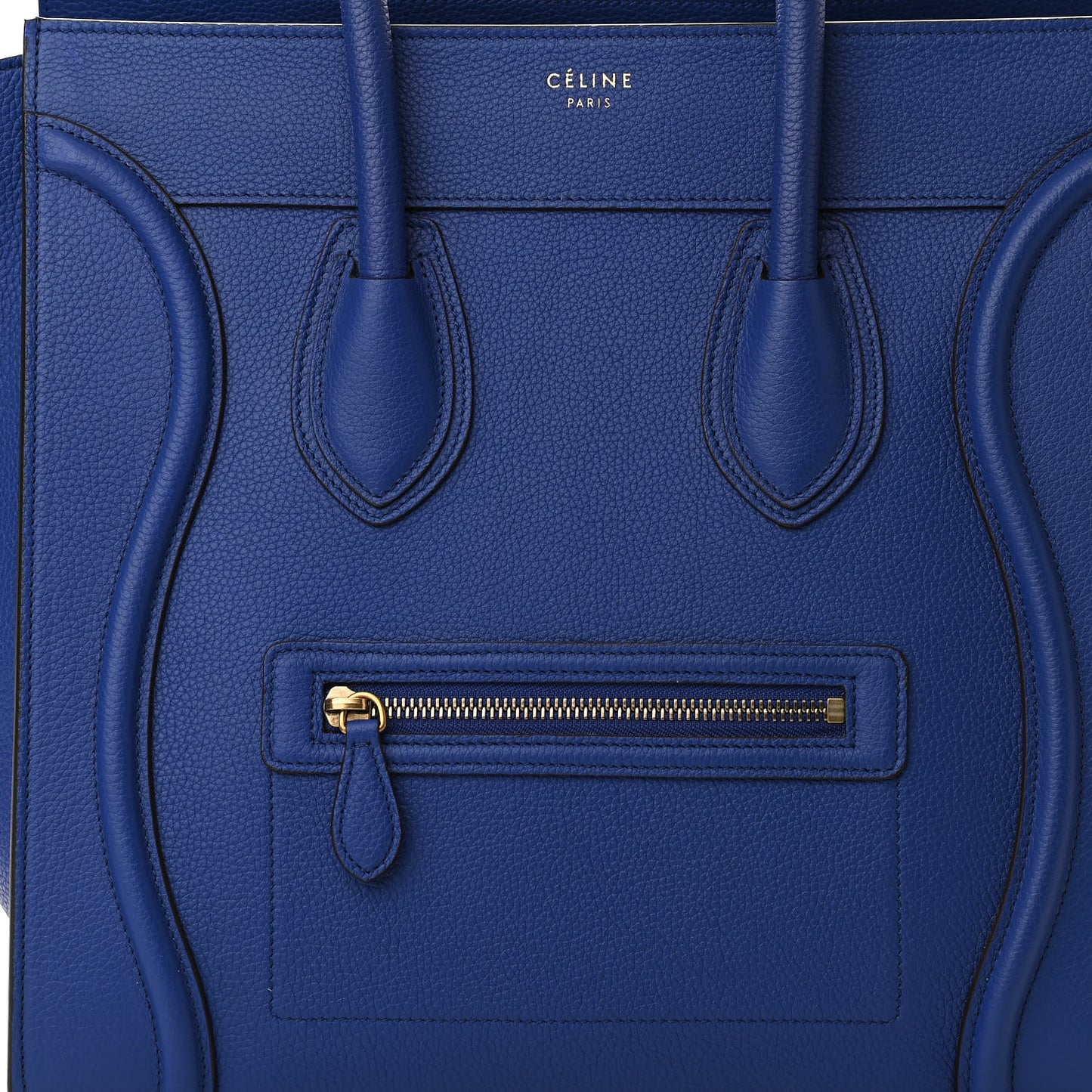 Drummed Calfskin Mini Luggage Indigo