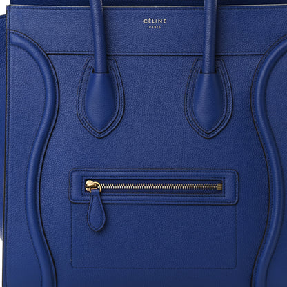 Celine Drummed Calfskin Mini Luggage Indigo 6 of 8