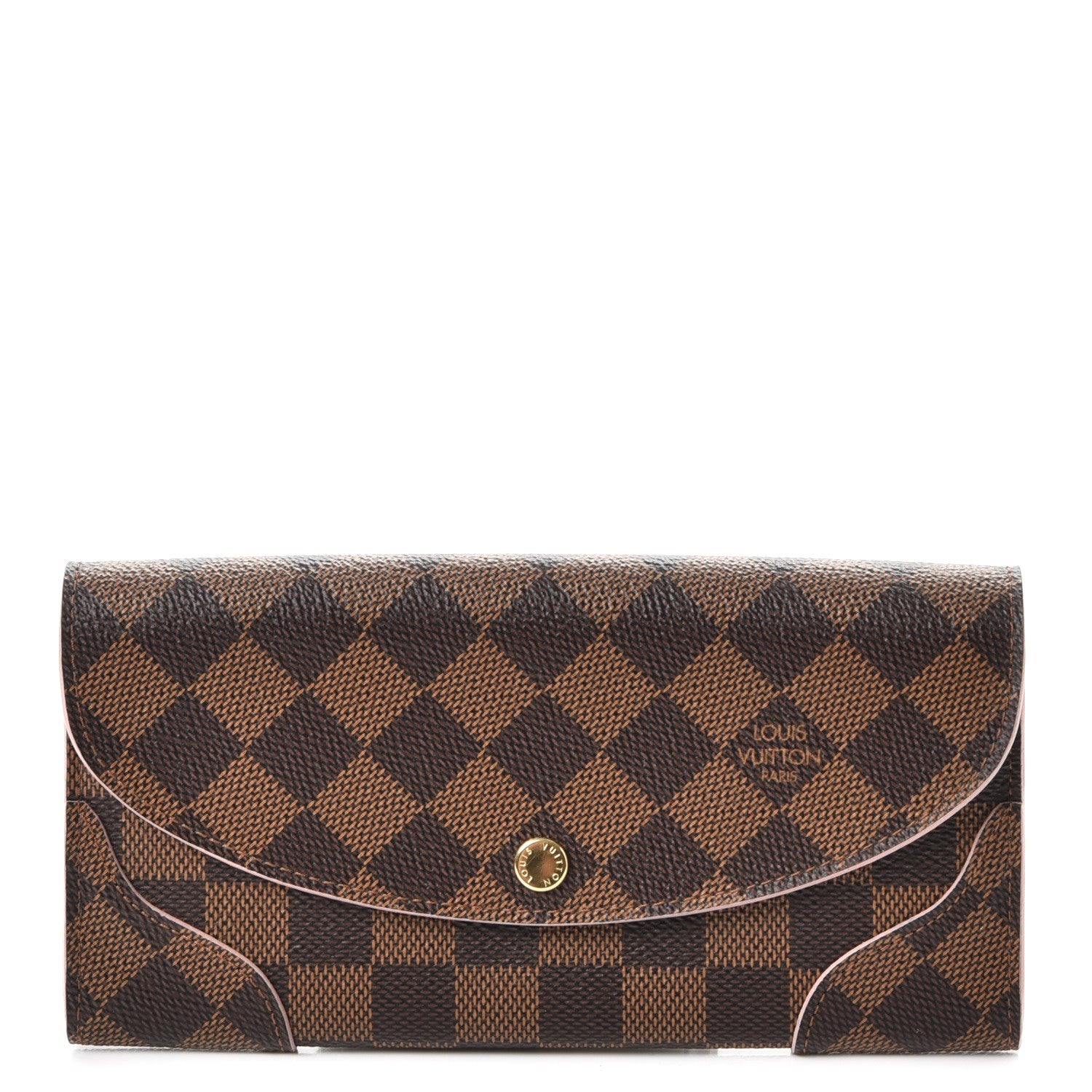 Louis Vuitton Damier Ebene Caissa Wallet Rose Ballerine 1 of 8