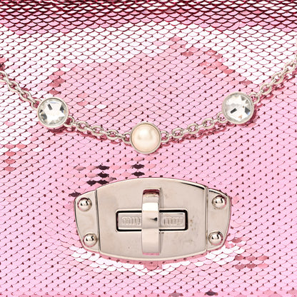 Miu Miu Paillettes Crystal Sequin Flap Rosa 9 of 11