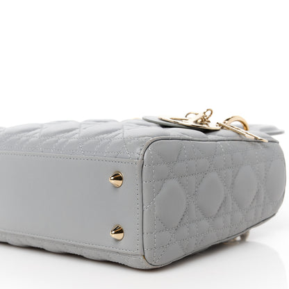 Christian Dior Lambskin Cannage Small Lucky Badges Lady Dior Grey 10 of 10