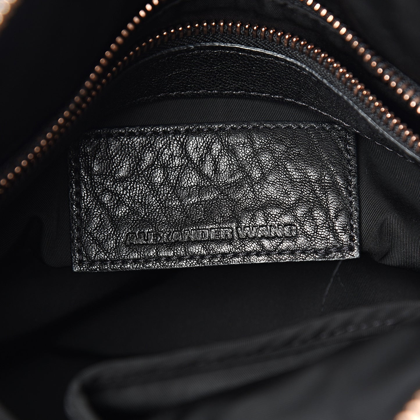 Pebbled Lambskin Rocco Black Rose Gold Hardware