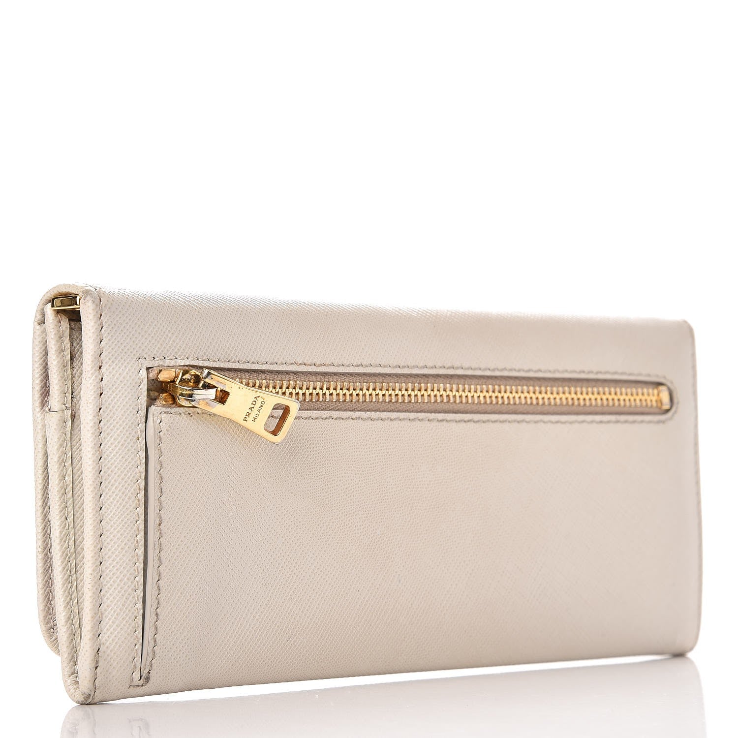 Prada Saffiano Colour Continental Flap Wallet Talco Hibiscus 3 of 11